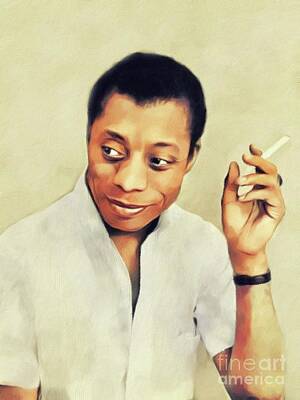 Celebrities Painting Royalty Free Images - James Baldwin, Literary Legend Royalty-Free Image by Esoterica Art Agency