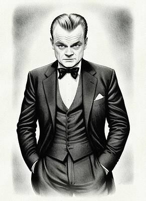 Actors Paintings - James Cagney, Movie Legend by Sarah Kirk