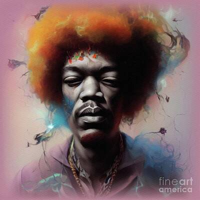 Musician Rights Managed Images - Jimmy Hendrix, Music Star Royalty-Free Image by Esoterica Art Agency