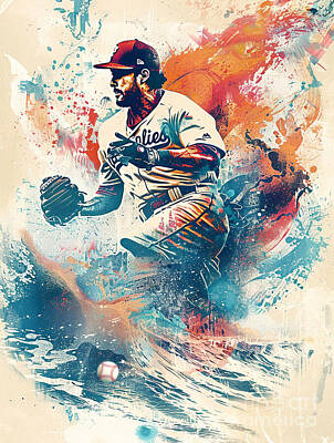 Celebrities Paintings - Kerry Wood baseball player by Tommy Mcdaniel