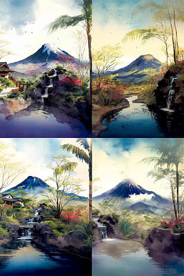 Landscapes Digital Art - landscape  inspired  by  Yuko  Naama  Chako  Abeno  by Asar Studios by Celestial Images