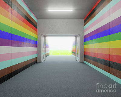 Football Digital Art - LGBTQ Sports Stadium Tunnel Entrance by Allan Swart