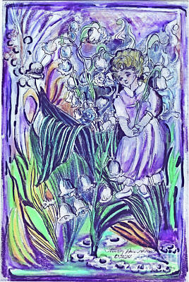 Impressionism Drawings - The Lily of the Valley by Mindy Newman