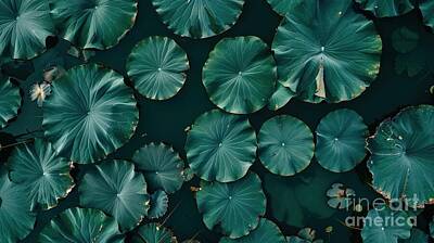 Lilies Photos - Lily Pads Mosaic by Lauren Blessinger