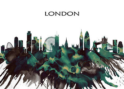 London Skyline Mixed Media - London Skyline by NextWay Art