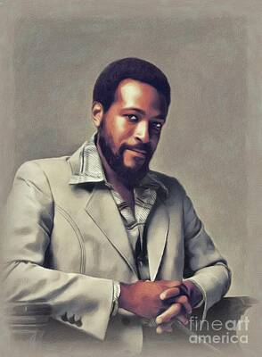 Jazz Royalty Free Images - Marvin Gaye, Music Legend Royalty-Free Image by Esoterica Art Agency