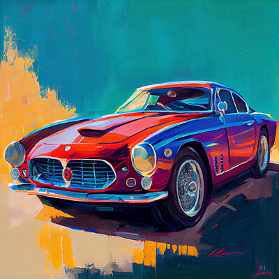 Royalty-Free and Rights-Managed Images - Maserati  3500GT  Coup  oil  Painting  in  the  style  by Asar Studios by Celestial Images