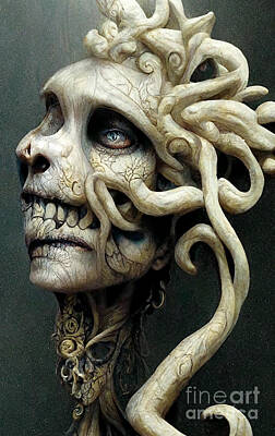 Reptiles Digital Art - Medusa horror by Sabantha