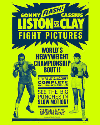 Fight Club Royalty-Free and Rights-Managed Images - Muhammad Ali vs Sonny Liston Fight Poster by MotionAge Designs
