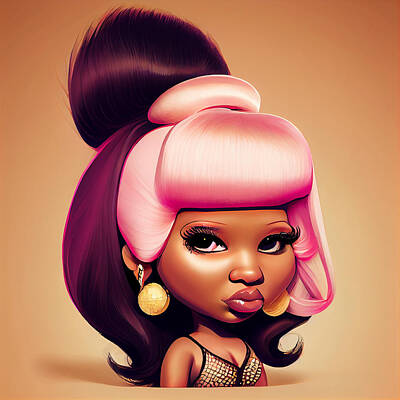 Royalty-Free and Rights-Managed Images - Nicki Minaj Caricature by Stephen Smith Galleries
