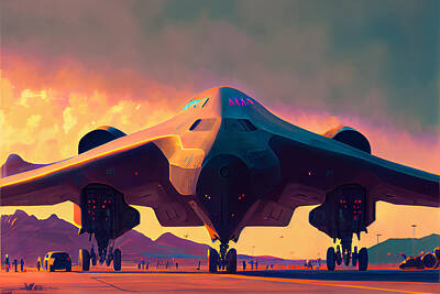 Temples - Northrops  Stealthy Bomber  by  US  Air  Force by Asar Studios by Celestial Images