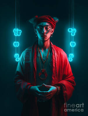 Surrealism Royalty-Free and Rights-Managed Images - Oriental  Trader  turquoise    Surreal  Cinematic  by Asar Studios by Celestial Images