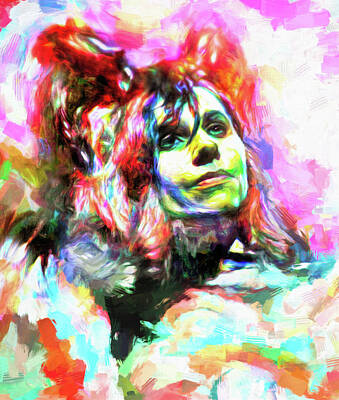 Musician Mixed Media Rights Managed Images - PJ Harvey Royalty-Free Image by Mal Bray