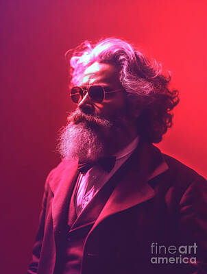 Surrealism Royalty-Free and Rights-Managed Images - Portrait  of  Karl  MArx    Surreal  Cinematic  Minima  by Asar Studios by Celestial Images