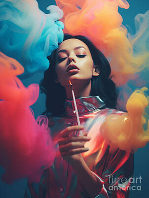 Surrealism Royalty Free Images - Portrait  of  Ross  Tran    Surreal  Cinematic  Minima  by Asar Studios Royalty-Free Image by Celestial Images