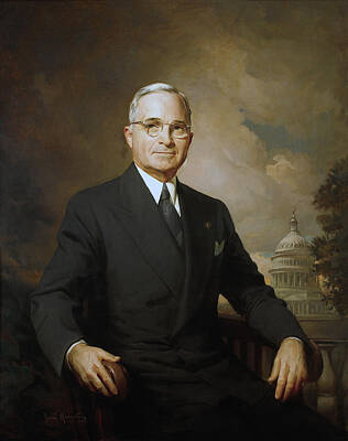 Portraits Paintings - President Harry Truman by War Is Hell Store