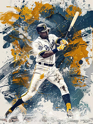 Sports Paintings - Roberto Clemente baseball player by Tommy Mcdaniel