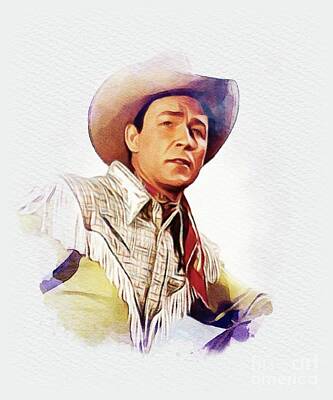 Actors Paintings - Roy Rogers, Hollywood Legend by Esoterica Art Agency