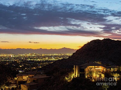 Cowboy - Sunset cityscape saw from the Phoenix City Viewpoint by Chon Kit Leong
