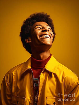 Surrealism Royalty-Free and Rights-Managed Images - Teen  Muhammed  Ali  happy  and  smiling  Surreal  by Asar Studios by Celestial Images