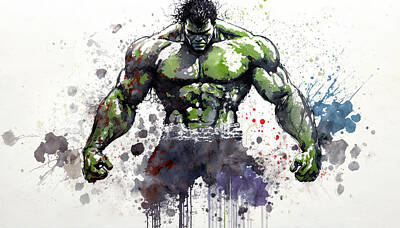 Comics Photos - The Hulk concept art watercolour painting style image by Matthew Gibson
