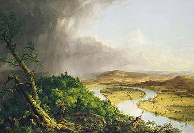 Surrealism Paintings - The Oxbow by Thomas Cole by Mango Art