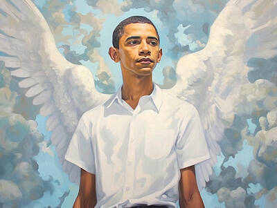Politicians Paintings - the  work  of  artist  koinka  barack  obama  as  an  by Asar Studios by Celestial Images