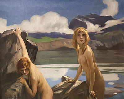 Royalty-Free and Rights-Managed Images - Two Bathers  by Paul Emile Chabas