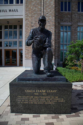 Childrens Room Animal Art - Coach Frank Leahy statue at University of Notre Dame by Eldon McGraw