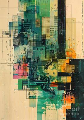 City Scenes Mixed Media - Urban Layers by Lauren Blessinger
