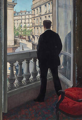 Still Life Paintings - Young Man at His Window by Gustave Caillebotte by Mango Art