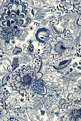 Royalty-Free and Rights-Managed Images - Zenvita - Zentangle Indigo Blue by Sabantha
