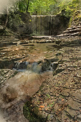 Modern Man Stadiums - Epic beautiful Autumn landscape image of Nant Mill waterfall in  by Matthew Gibson