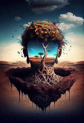 Surrealism Royalty Free Images - Surreal  Visualization  of  metaphorical  allegory by Asar Studios Royalty-Free Image by Celestial Images