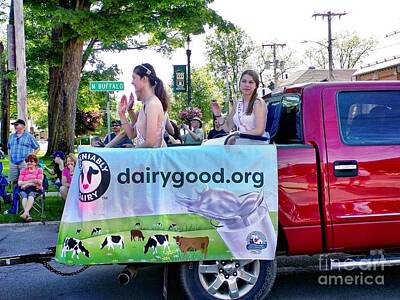 Legendary And Mythic Creatures Rights Managed Images - 2018 Erie County Ny Dairy Princess Greeting Parade Spectators Royalty-Free Image by Elizabeth Duggan