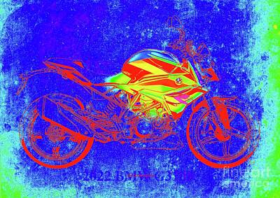 Royalty-Free and Rights-Managed Images - 2022 Bmw G310r Infrared Thermovision Motorcycle by Drawspots Illustrations