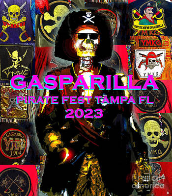 Transportation Mixed Media - 2023 Gasparilla Pirate Fest YMKG patch design by David Lee Thompson