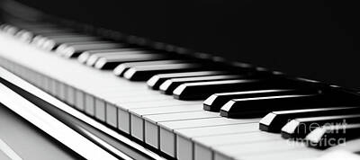 Jazz Photo Royalty Free Images - Classic grand piano keyboard Royalty-Free Image by Michal Bednarek
