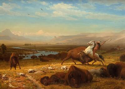 Royalty-Free and Rights-Managed Images - The Last Of The Buffalo by Albert Bierstadt