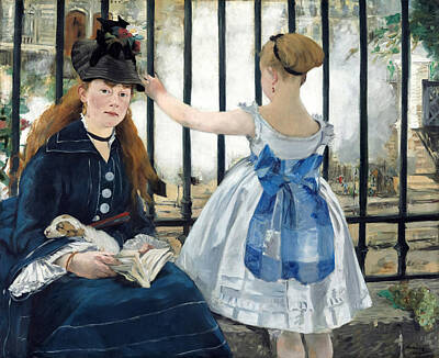 Impressionism Paintings - The Railway by Edouard Manet by Mango Art