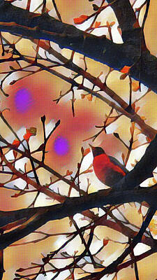 Moody Trees Royalty Free Images - Bird Painting  Royalty-Free Image by Freddy Alsante