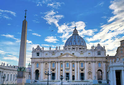 Word Signs Royalty Free Images - St. Peters Basilica and St. Peters Square located in Vatican C Royalty-Free Image by James Byard