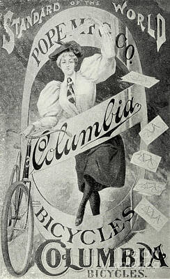 Autumn Pies - 2nd Prize Columbia bicycle Poster 1896 b1 by Historic illustrations