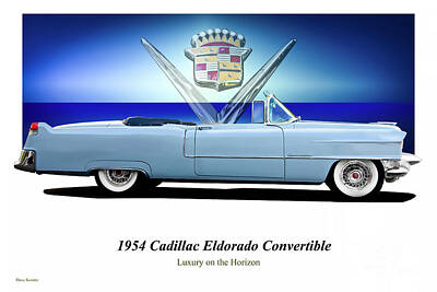 Watercolor Alphabet Rights Managed Images - 1954 Cadillac Eldorado Convertible Royalty-Free Image by Dave Koontz