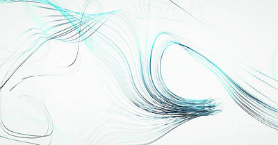 Lake Shoreline - Abstract waved lines background. Modern technology concept. by Michal Bednarek