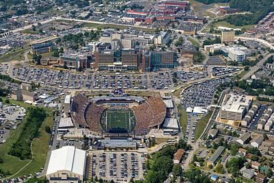 Football Royalty Free Images - Aerial of Neal Browns first game starting new era of WVU football Royalty-Free Image by Dan Friend