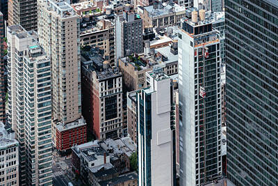 Lipstick Kiss - Aerial view of buildings of Midwtown of Manhattan in New York by JJF Architects