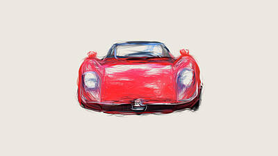 Femme Fatale - Alfa Romeo Tipo 33 Stradale Drawing by CarsToon Concept