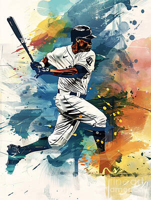 Baseball Royalty Free Images - Derek Jeter baseball player Royalty-Free Image by Tommy Mcdaniel