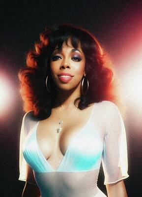 Celebrities Digital Art Royalty Free Images - Donna Summer, Music Legend Royalty-Free Image by Esoterica Art Agency